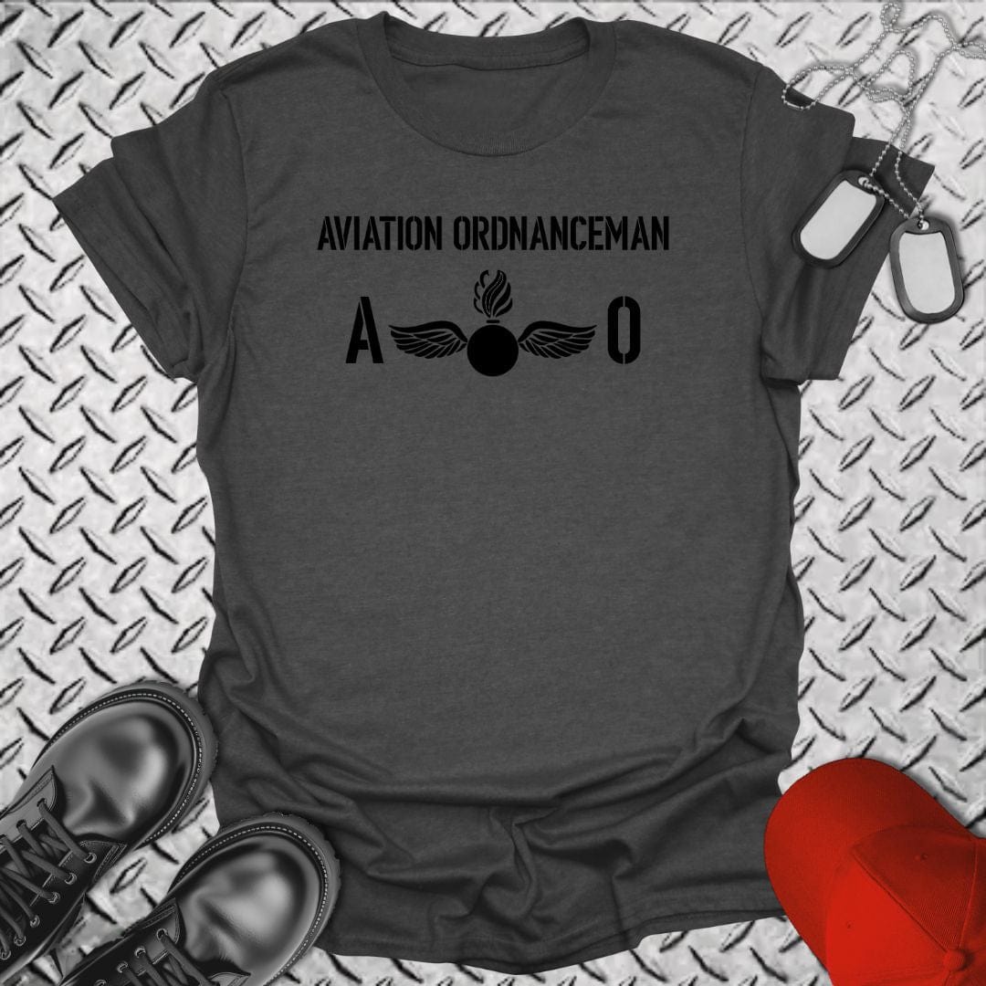 NavyHumor T-Shirt Dark Heather / S AO - Aviation Ordnanceman Insignia T-shirt