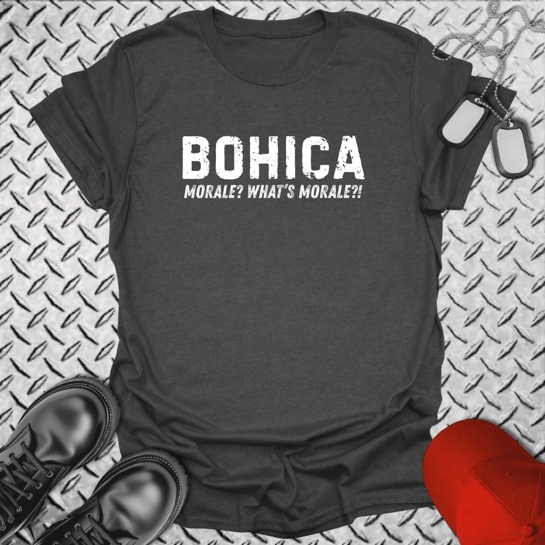 NavyHumor T-Shirt Dark Heather / S BOHICA - What's Morale? T-shirt