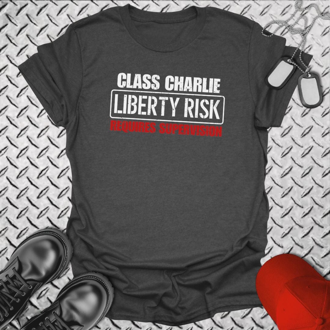 NavyHumor T-Shirt Dark Heather / S Class Charlie Liberty Risk T-shirt