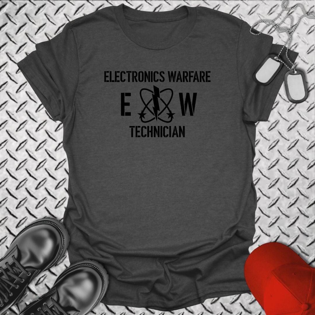 NavyHumor T-Shirt Dark Heather / S EW - Electronics Warfare Technician Insignia T-shirt
