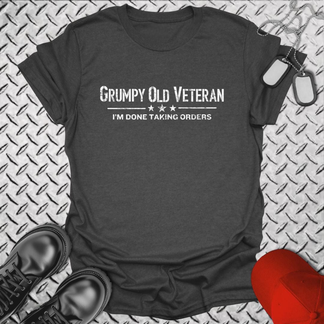 NavyHumor T-Shirt Dark Heather / S Grumpy Old Veteran T-shirt