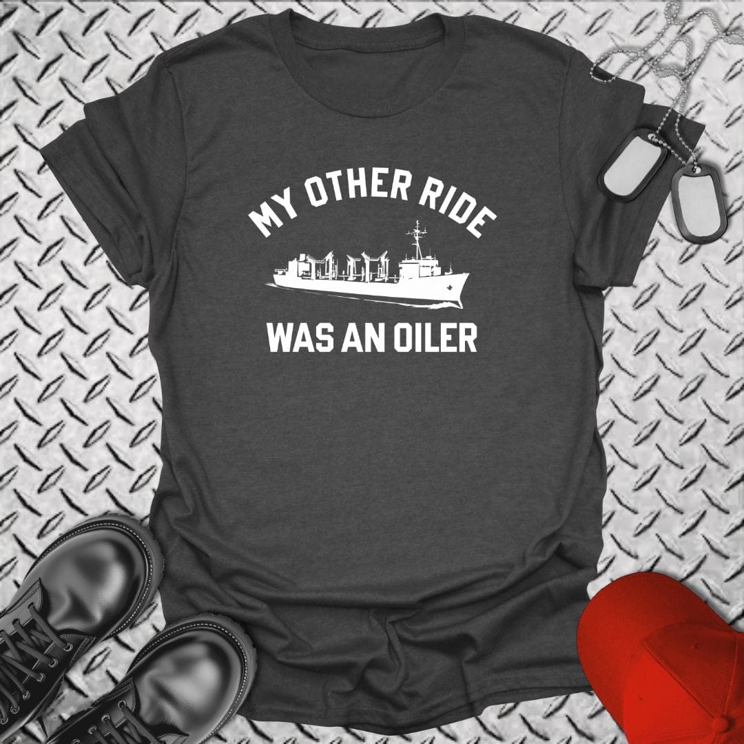 NavyHumor T-Shirt Dark Heather / S My Other Ride Was An Oiler