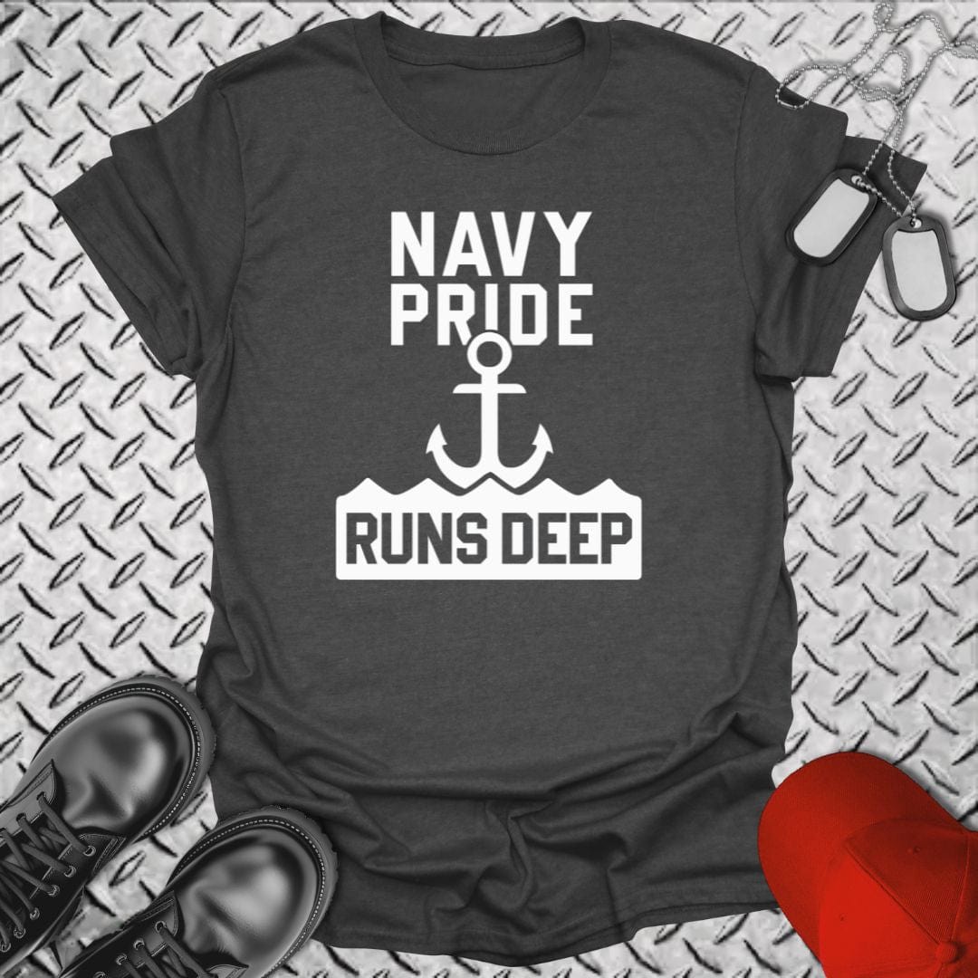 NavyHumor T-Shirt Dark Heather / S Navy Pride Runs Deep T-shirt
