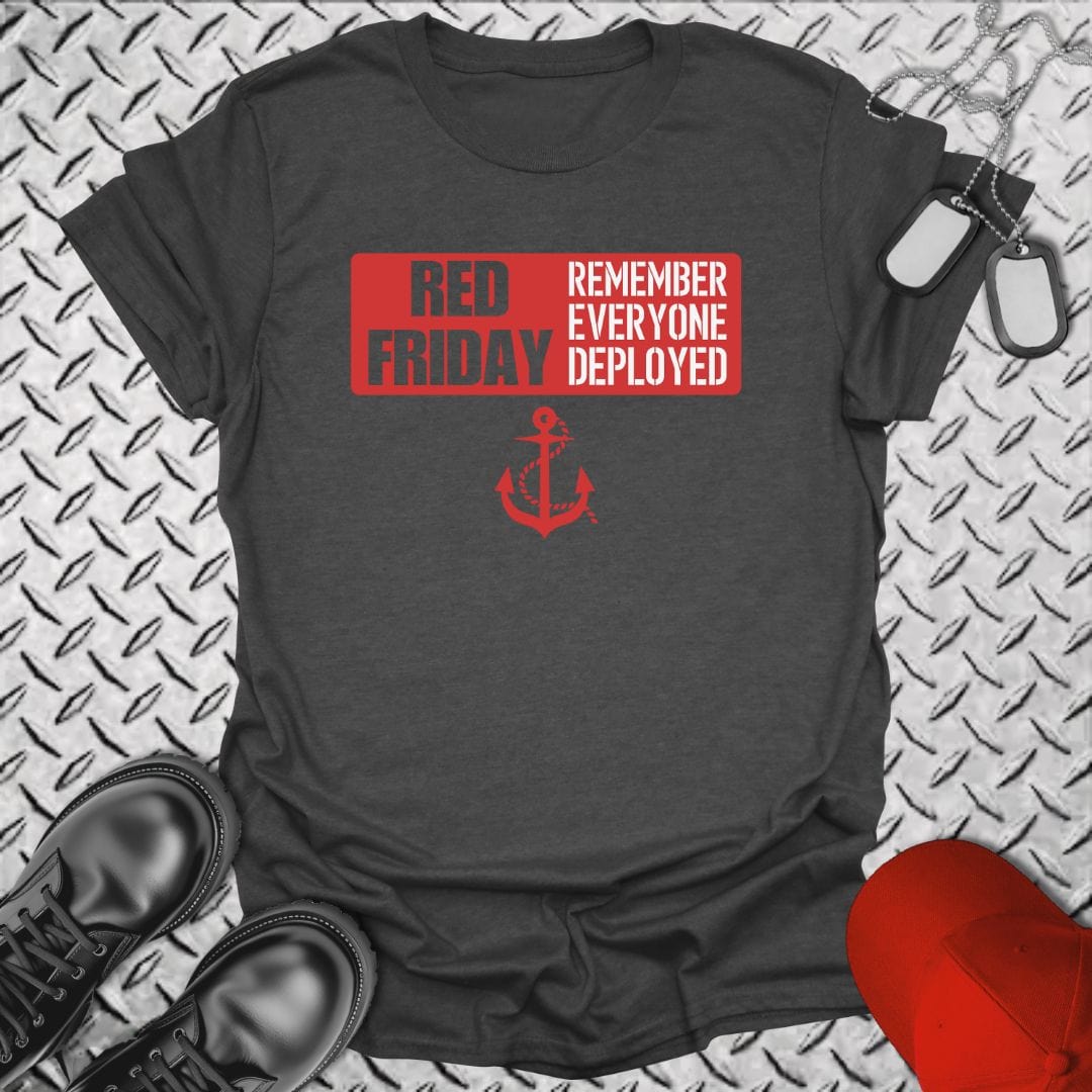 NavyHumor T-Shirt Dark Heather / S Red Friday Anchor T-shirt