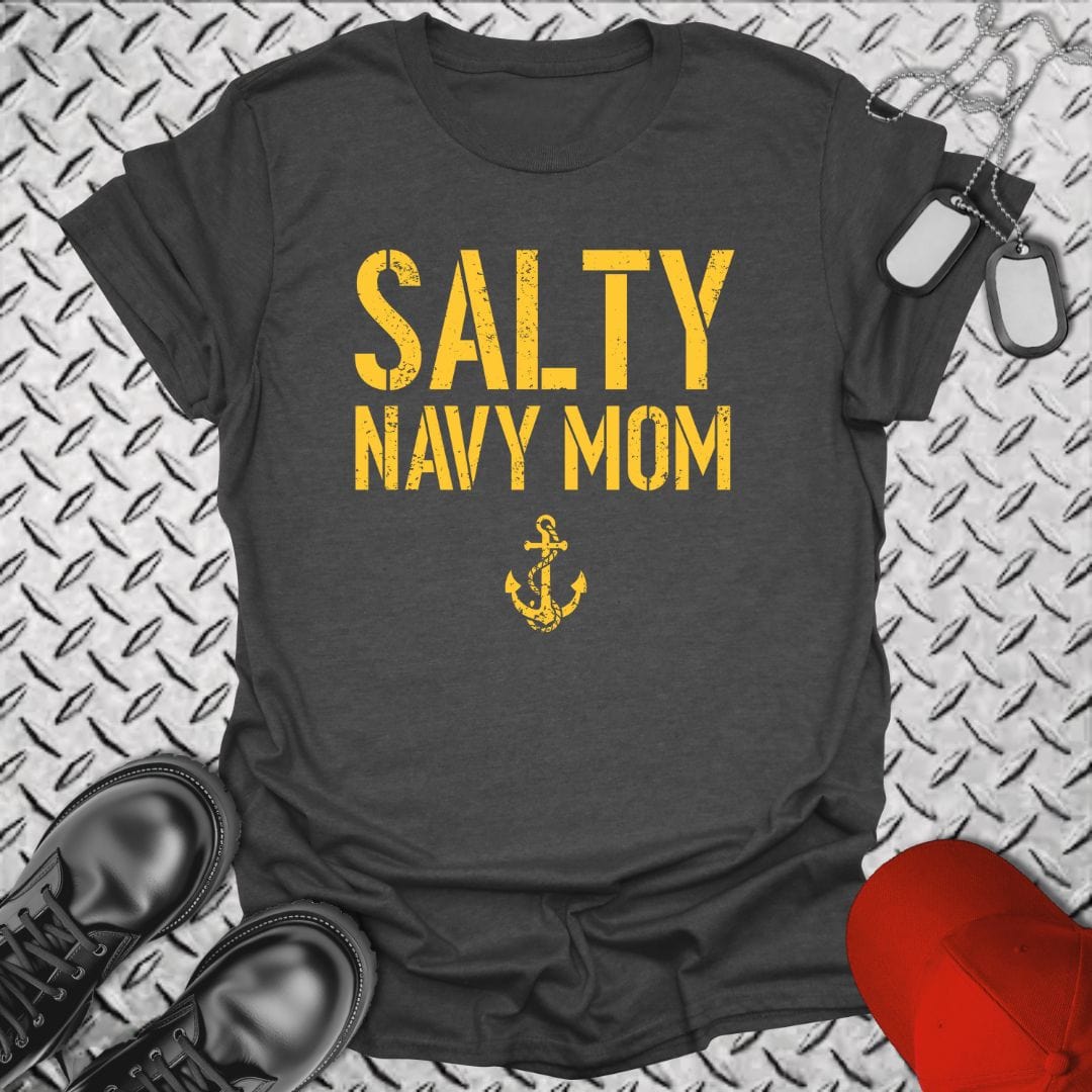 NavyHumor T-Shirt Dark Heather / S Salty Navy Mom T-shirt