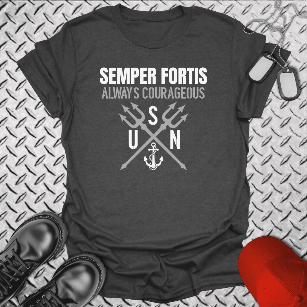 NavyHumor T-Shirt Dark Heather / S Semper Fortis T-shirt