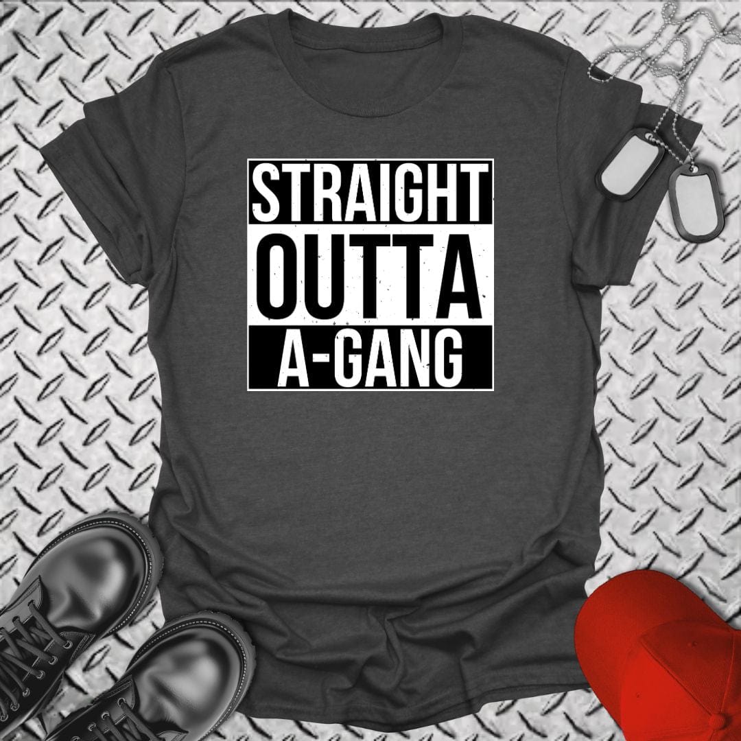 NavyHumor T-Shirt Dark Heather / S Straight Outta A-Gang T-shirt