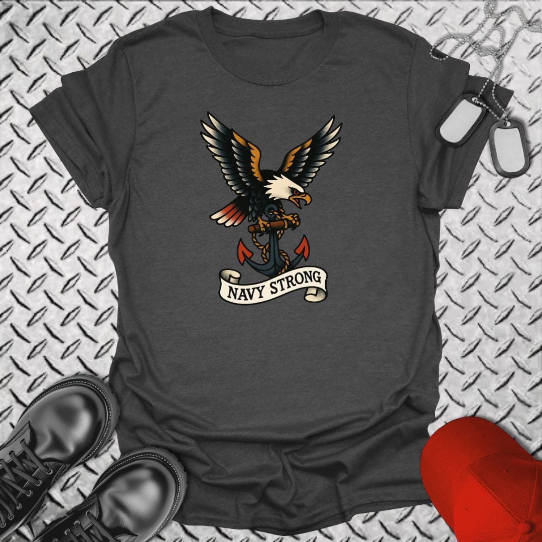 NavyHumor T-Shirt Dark Heather / S Tattoo - Navy Strong T-shirt