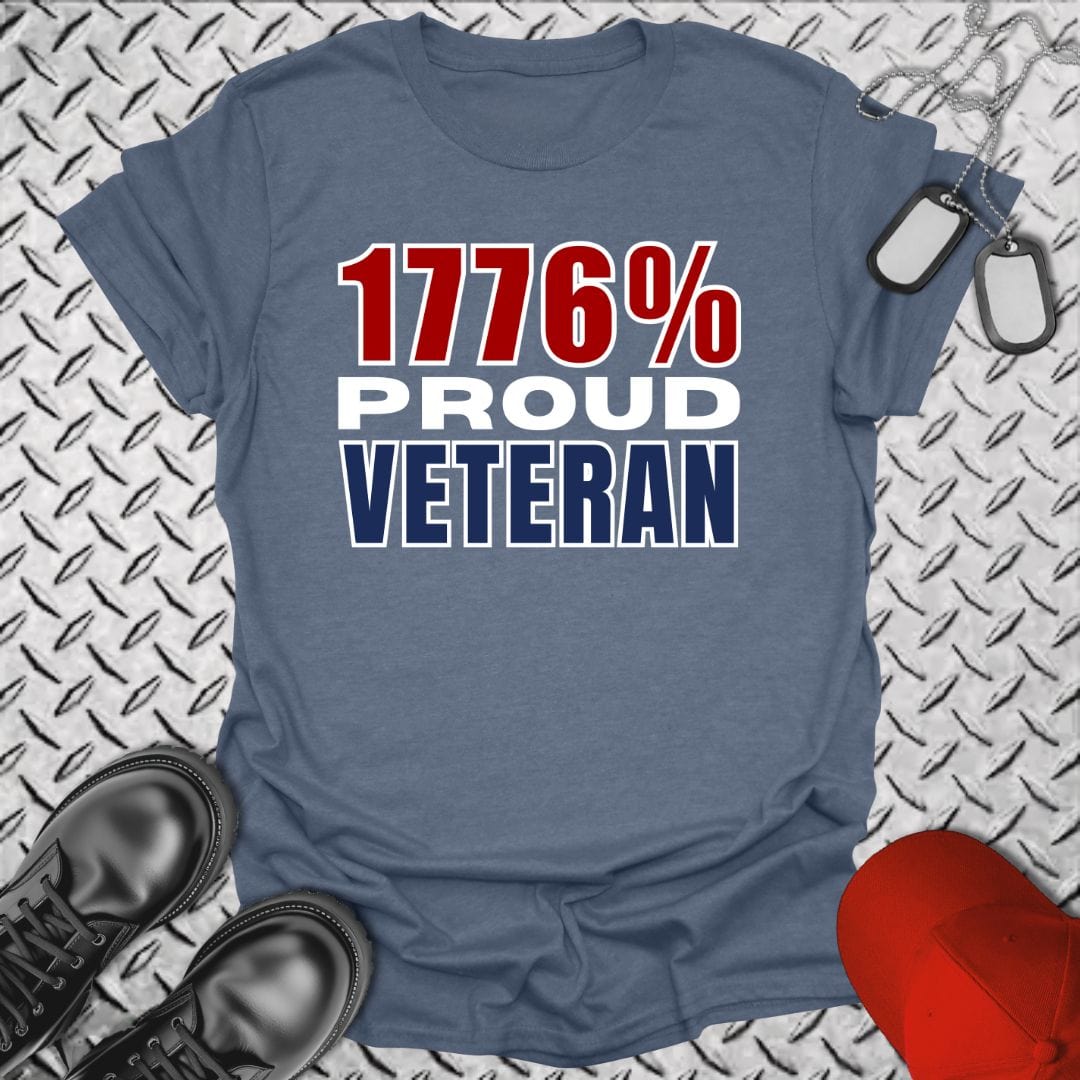 NavyHumor T-Shirt Heather Indigo / S 1776% Proud Veteran T-shirt