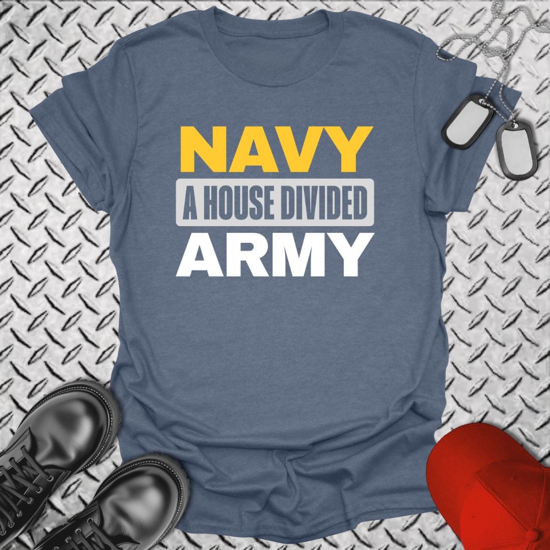 NavyHumor T-Shirt Heather Indigo / S A House Divided - NAVY/ARMY T-shirt