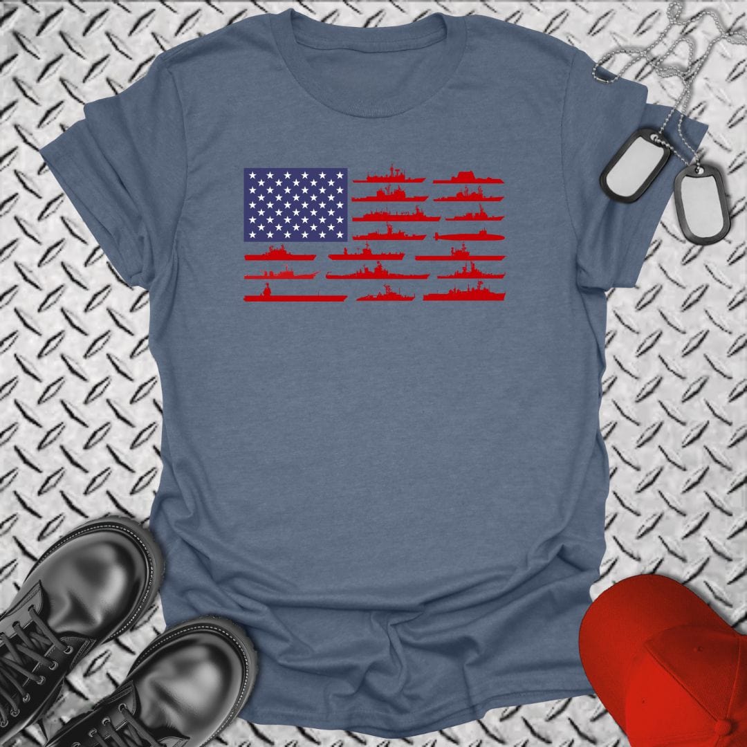 NavyHumor T-Shirt Heather Indigo / S American Fleet T-shirt