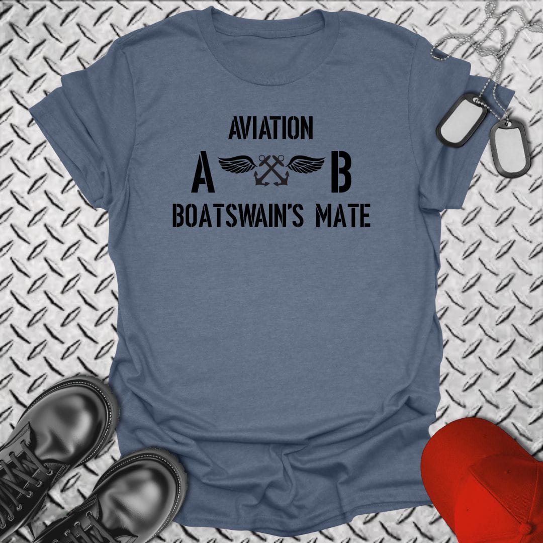NavyHumor T-Shirt Heather Indigo / S Aviation Boatswain's Mate (AB) Insignia T-shirt