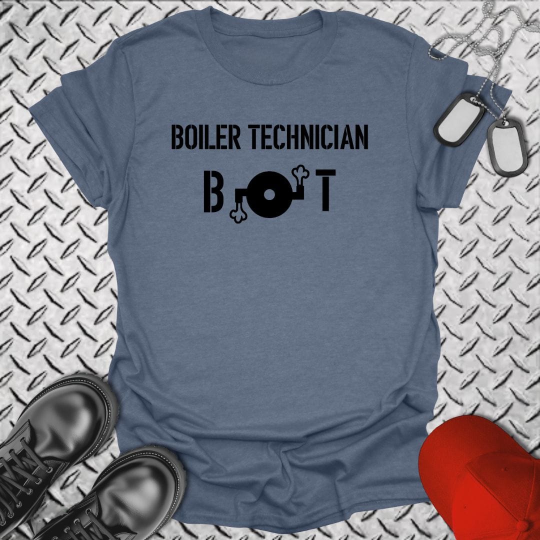 NavyHumor T-Shirt Heather Indigo / S Boiler Technician (BT) Insignia T-shirt