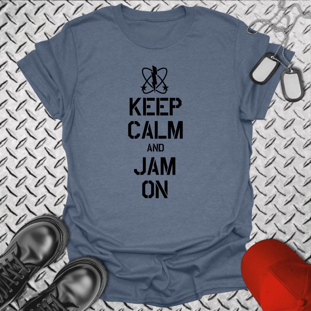 NavyHumor T-Shirt Heather Indigo / S EW - Keep Calm and Jam On Tshirt