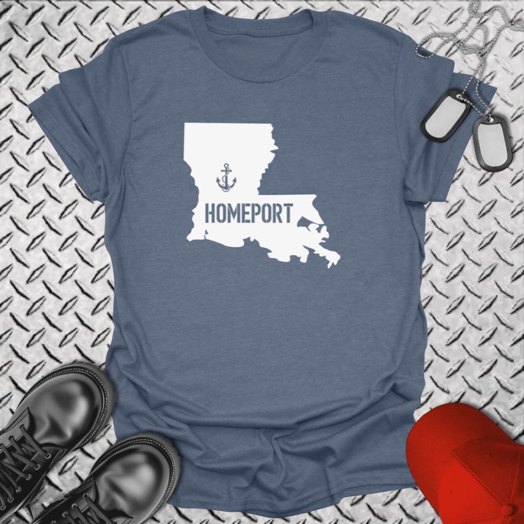 NavyHumor T-Shirt Heather Indigo / S Homeport Louisiana T-shirt