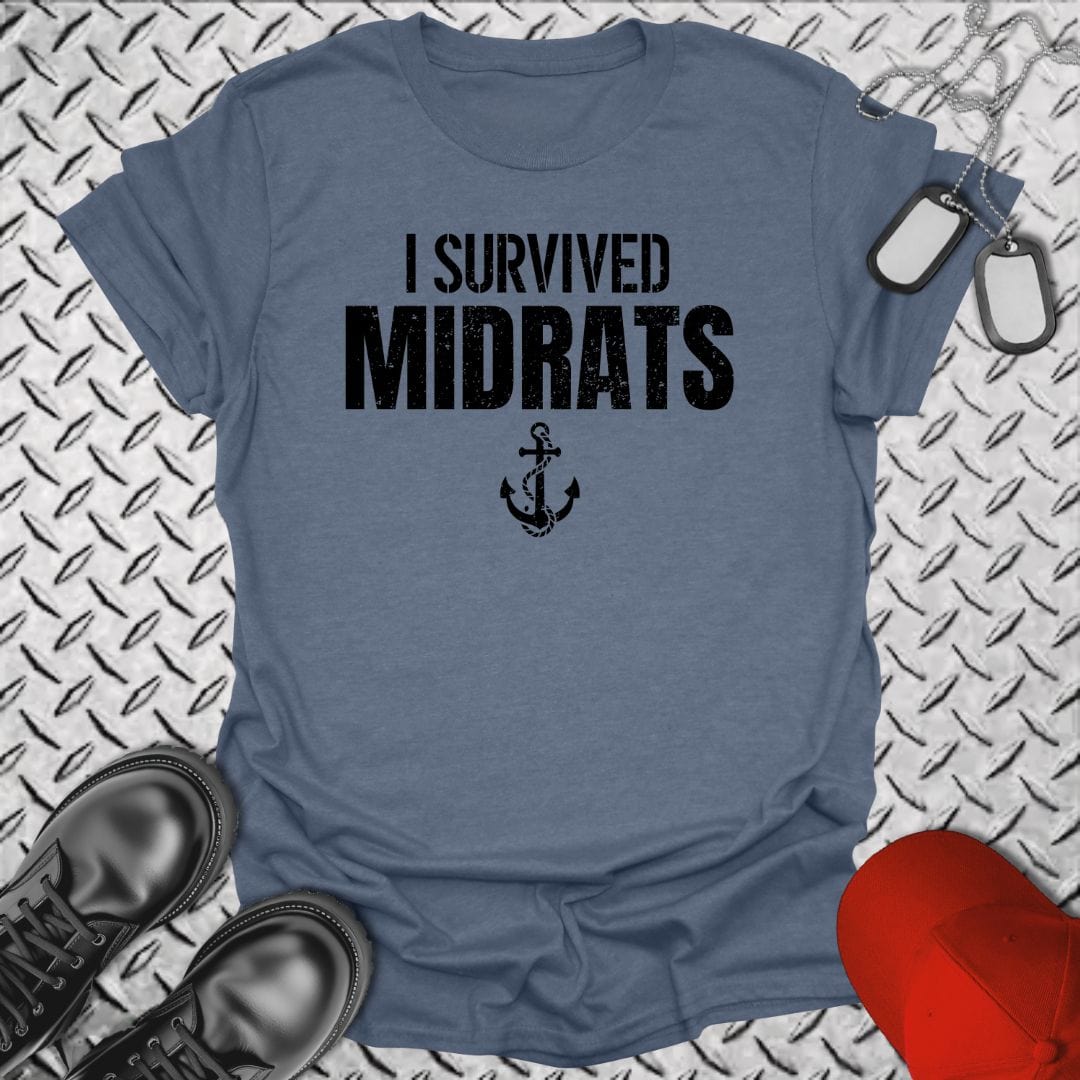 NavyHumor T-Shirt Heather Indigo / S I Survived Midrats T-shirt