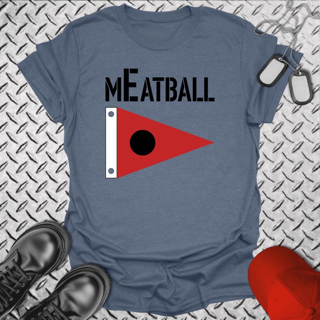 NavyHumor T-Shirt Heather Indigo / S Meatball - Battle E Pennant T-shirt