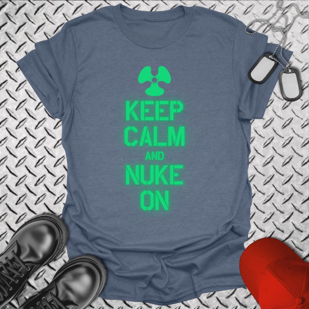 NavyHumor T-Shirt Heather Indigo / S MM - Keep Calm and Nuke On T-shirt
