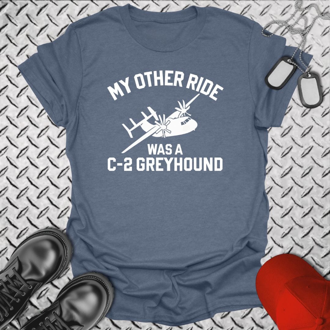 NavyHumor T-Shirt Heather Indigo / S My Other Ride Was a Greyhound T-shirt