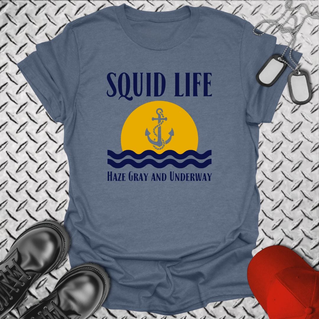 NavyHumor T-Shirt Heather Indigo / S Squid Life (Sunset) T-shirt