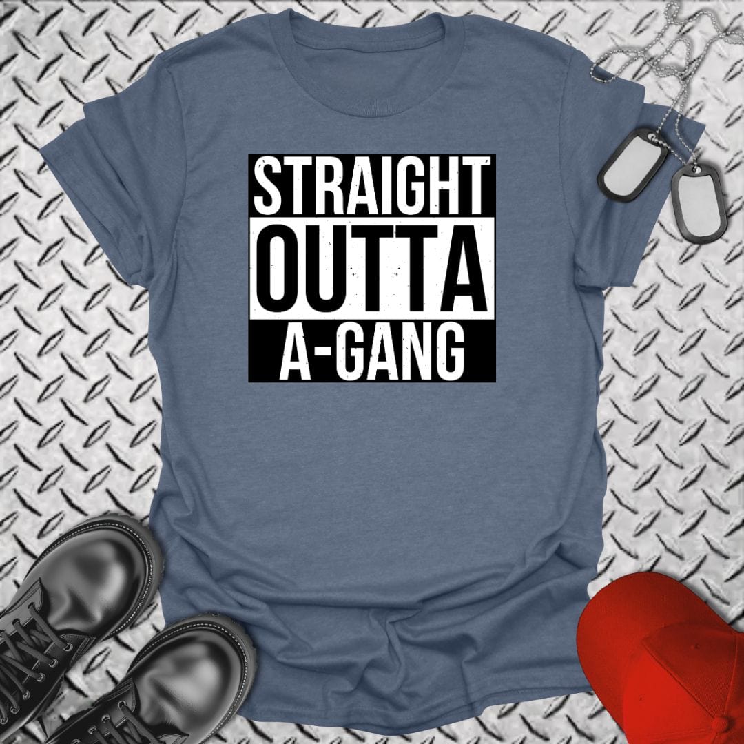 NavyHumor T-Shirt Heather Indigo / S Straight Outta A-Gang T-shirt