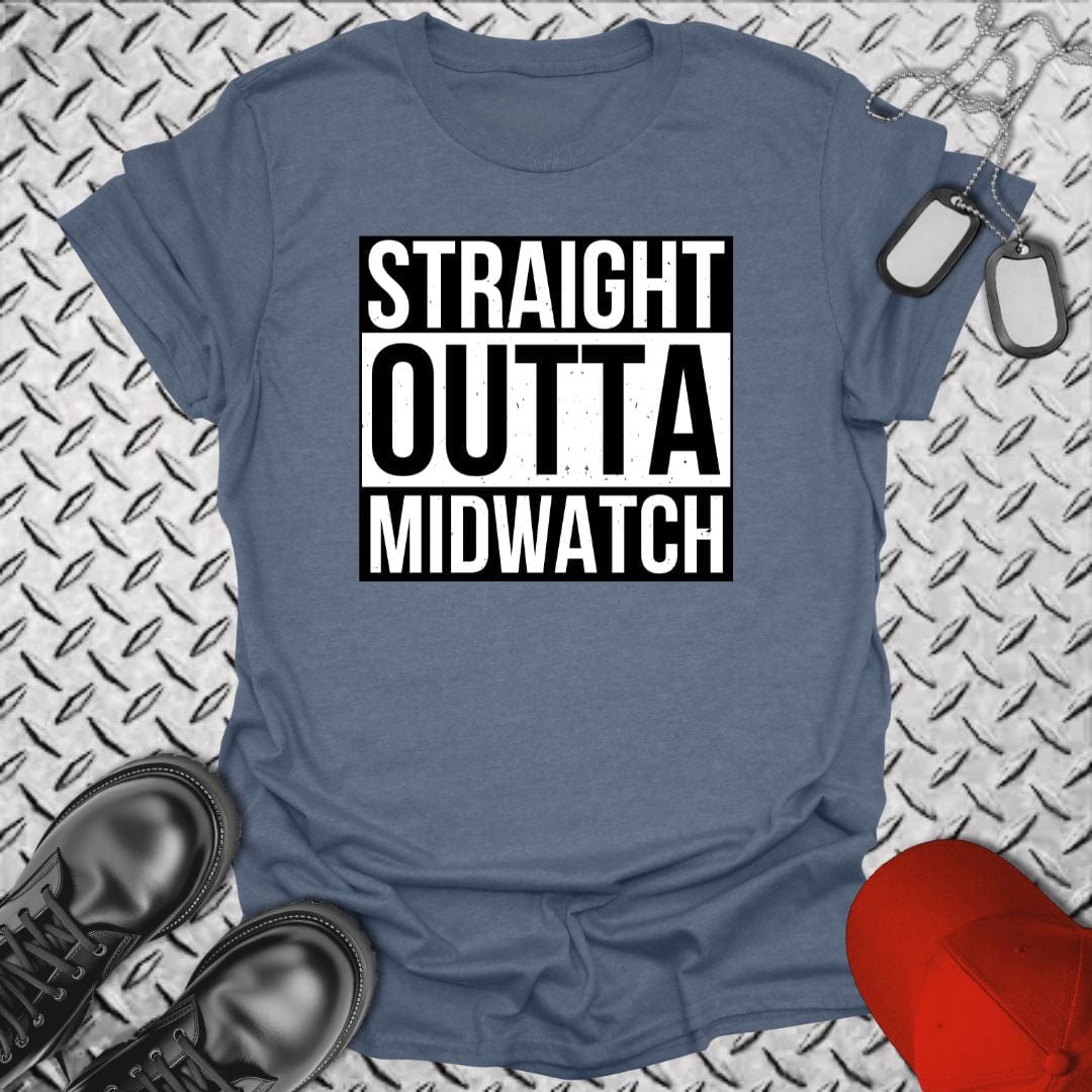 NavyHumor T-Shirt Heather Indigo / S Straight Outta Midwatch T-shirt