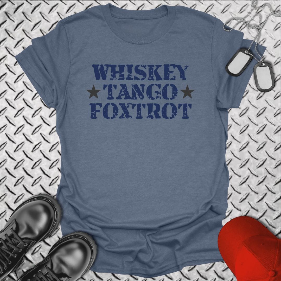 NavyHumor T-Shirt Heather Indigo / S Whiskey Tango Foxtrot T-shirt