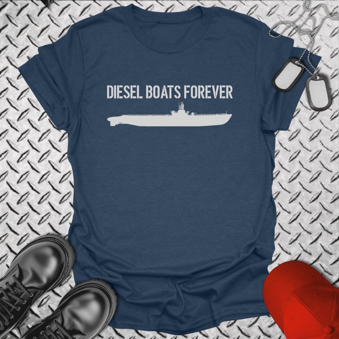 NavyHumor T-Shirt Heather Navy / S Diesel Boats Forever T-shirt