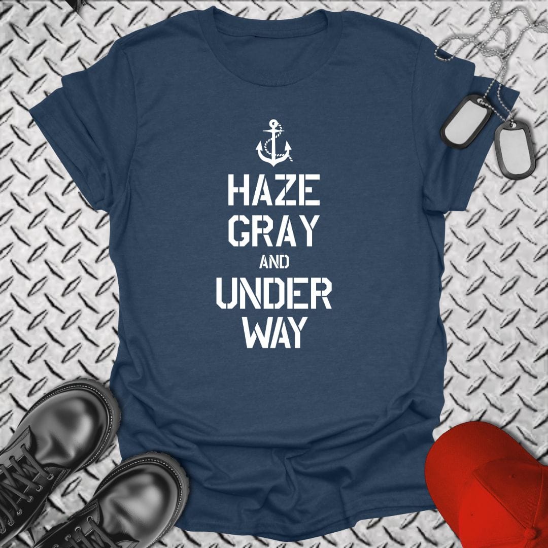 NavyHumor T-Shirt Heather Navy / S Haze Gray and Under Way T-shirt