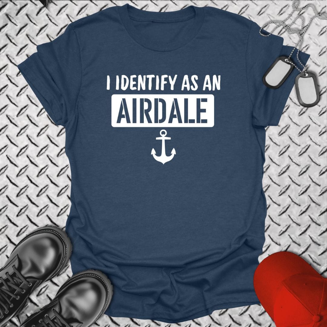 NavyHumor T-Shirt Heather Navy / S I Identify as an Airdale T-shirt