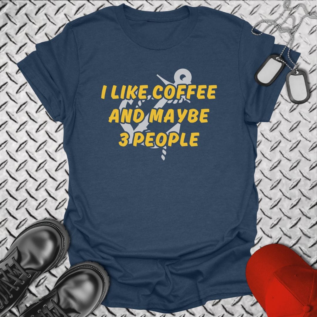 NavyHumor T-Shirt Heather Navy / S I Like Coffee T-shirt