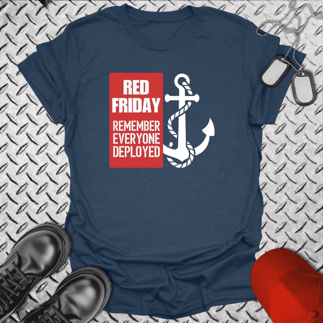 NavyHumor T-Shirt Heather Navy / S R.E.D. Friday Banner/Anchor T-shirt