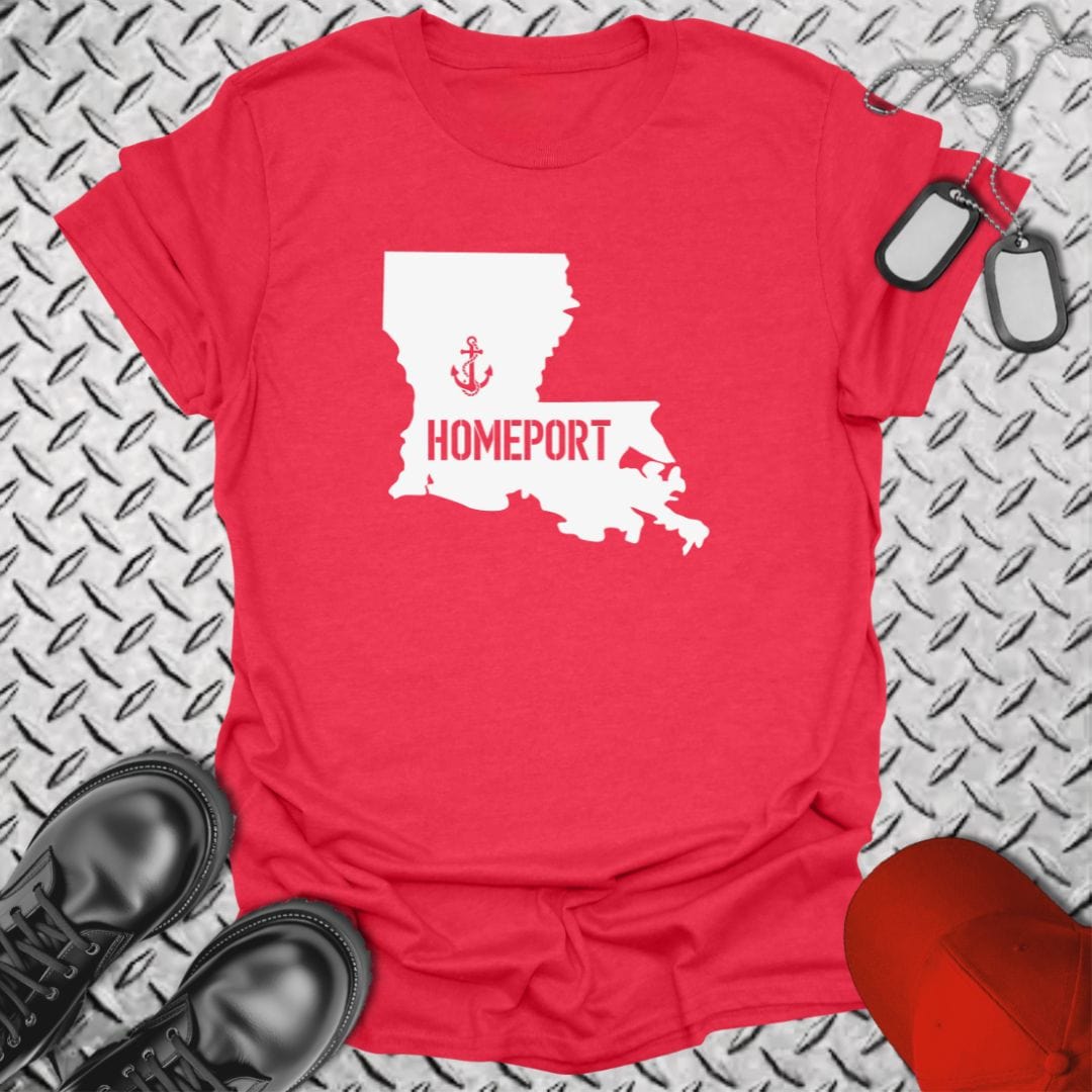 NavyHumor T-Shirt Heather Red / S Homeport Louisiana T-shirt