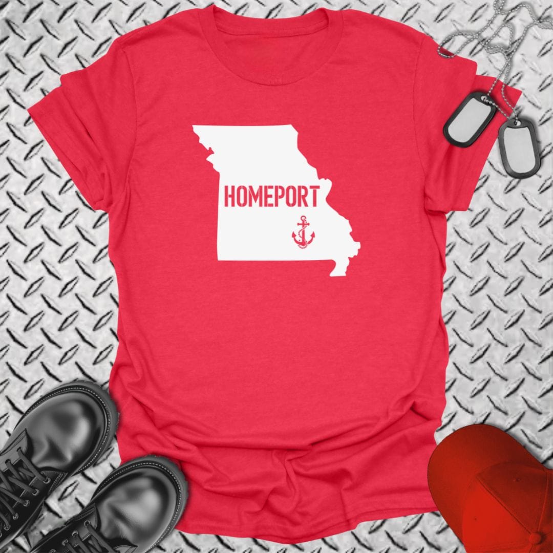 NavyHumor T-Shirt Heather Red / S Homeport Missouri T-shirt