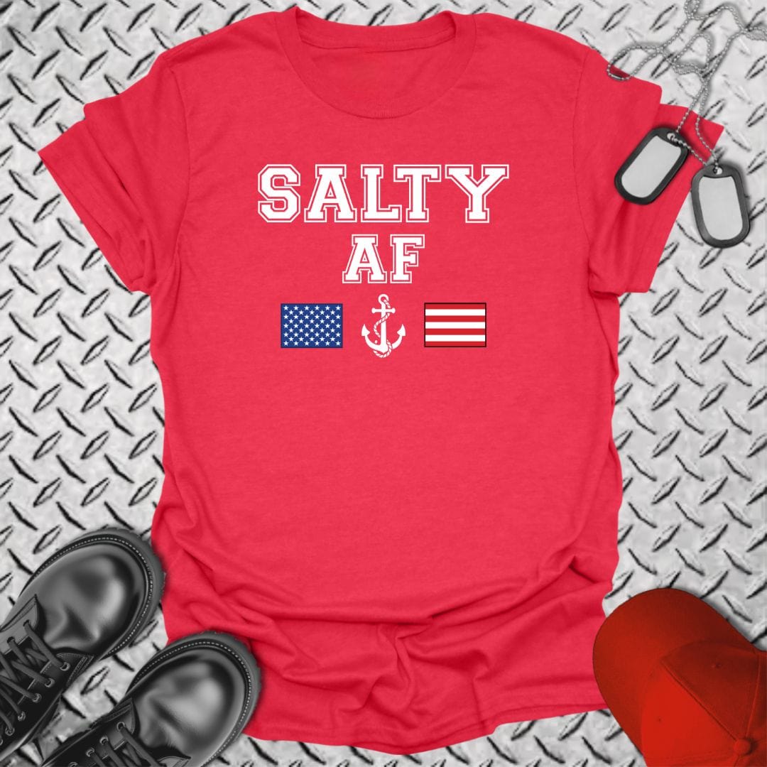 NavyHumor T-Shirt Heather Red / S Salty As F... T-shirt