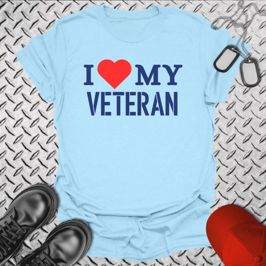 NavyHumor T-Shirt Light Blue / S I Love My Veteran T-shirt