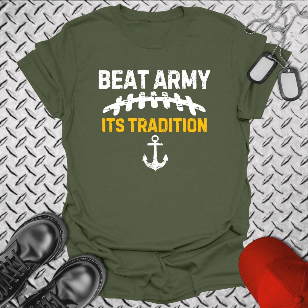 NavyHumor T-Shirt Military Green / S Beat Army - Distressed Tradition T-shirt