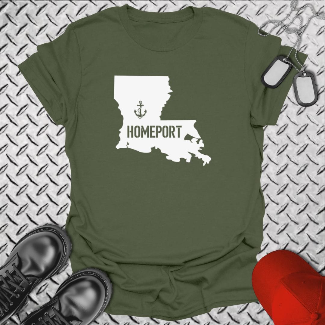 NavyHumor T-Shirt Military Green / S Homeport Louisiana T-shirt