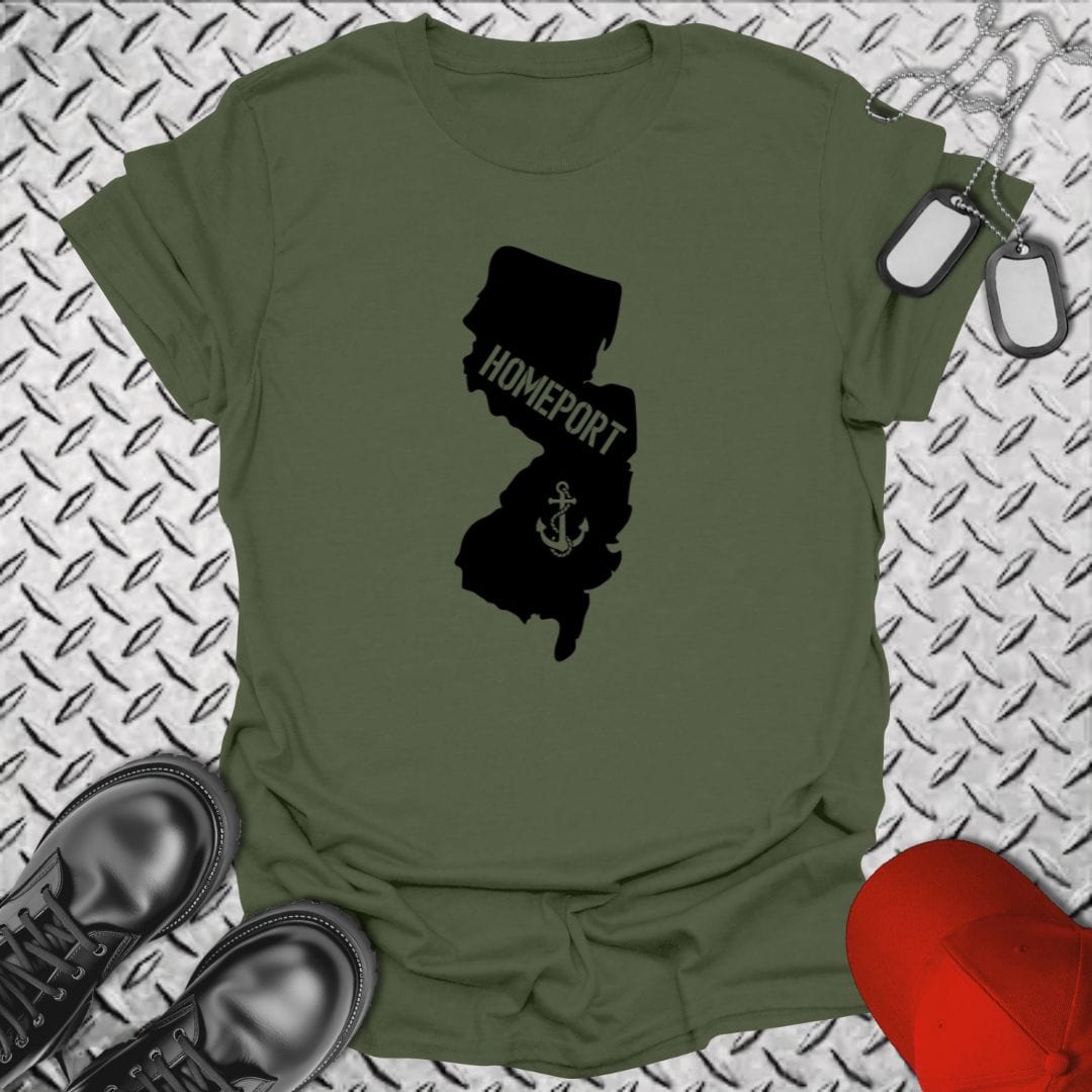 NavyHumor T-Shirt Military Green / S Homeport New Jersey T-shirt