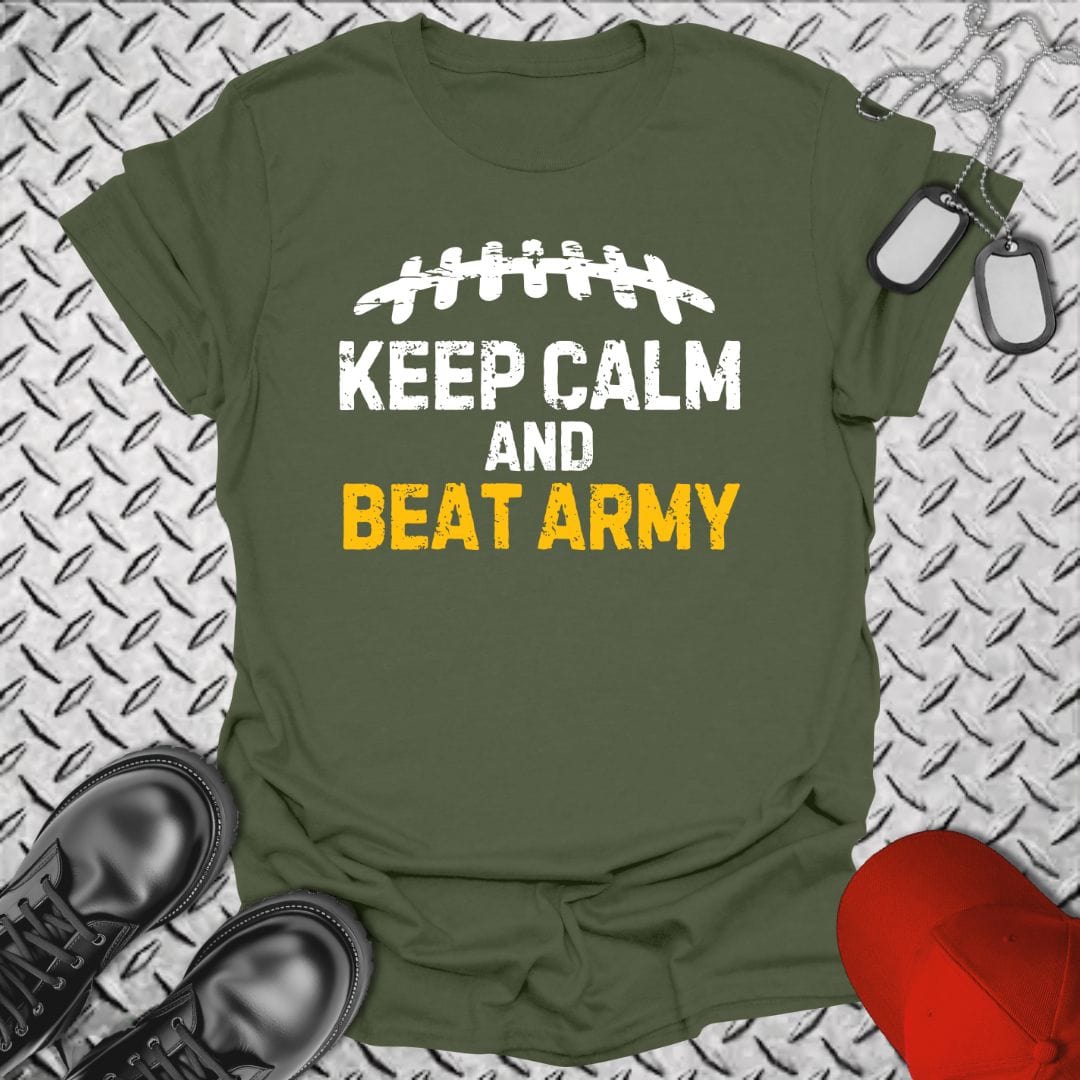 NavyHumor T-Shirt Military Green / S Keep Calm and Beat Army T-shirt