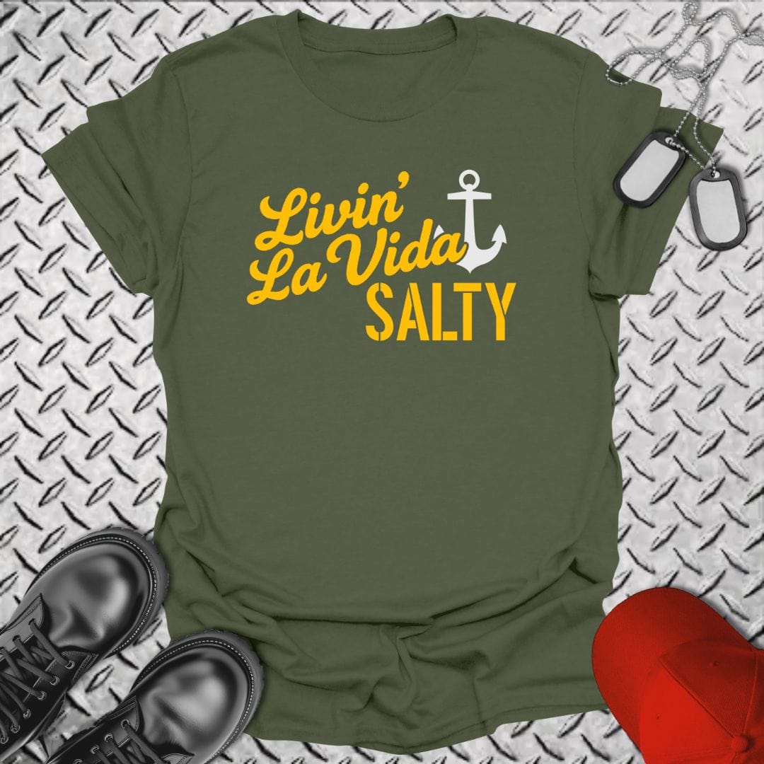 NavyHumor T-Shirt Military Green / S Livin' La Vida Salty T-shirt