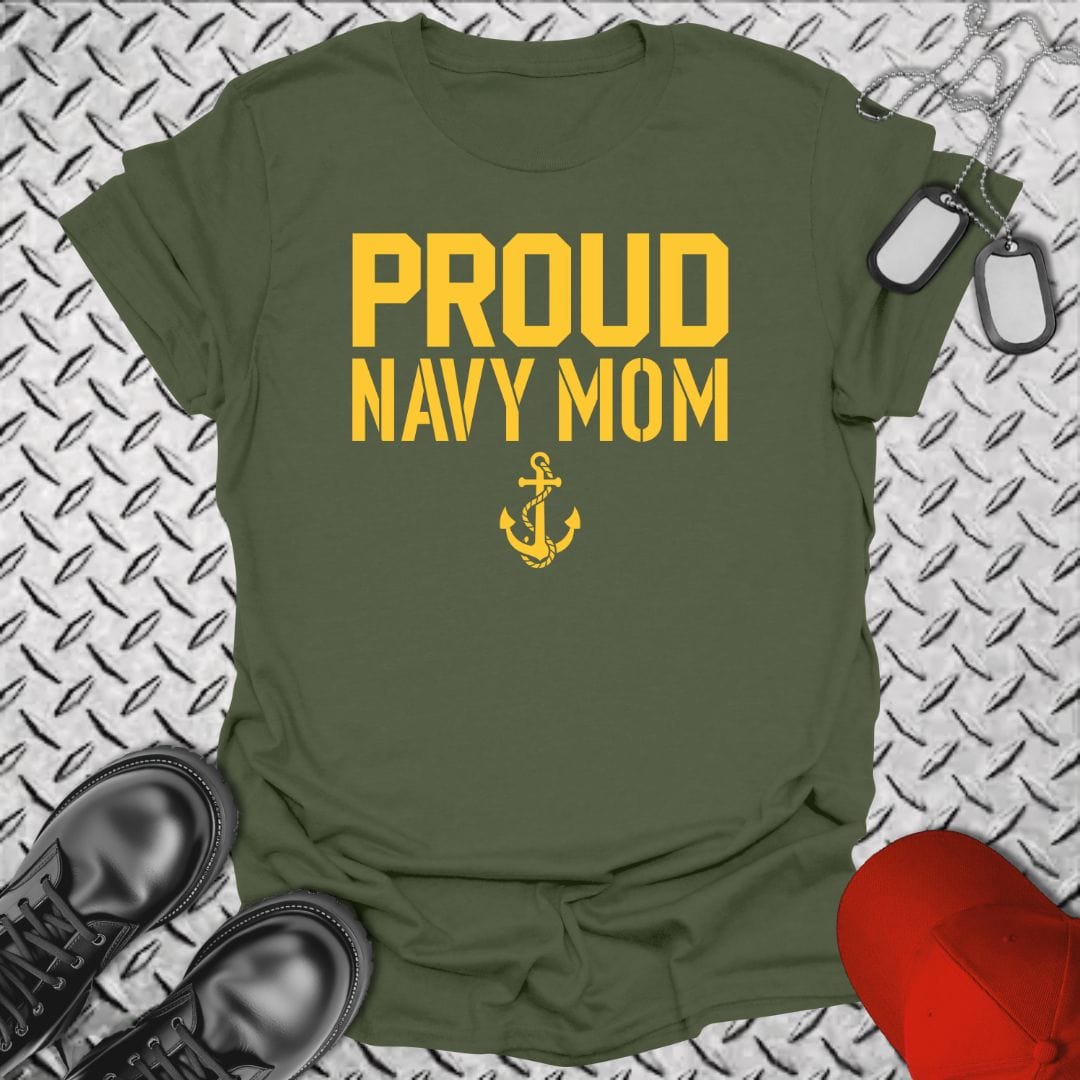 NavyHumor T-Shirt Military Green / S Proud Navy Mom T-shirt