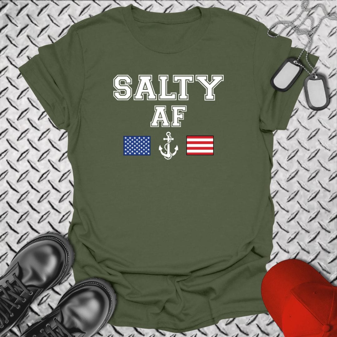 NavyHumor T-Shirt Military Green / S Salty As F... T-shirt
