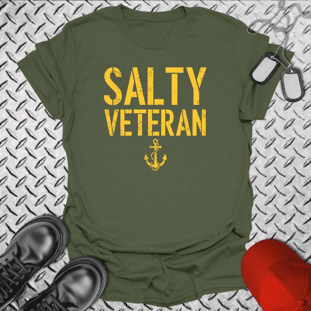 NavyHumor T-Shirt Military Green / S Salty Veteran T-shirt