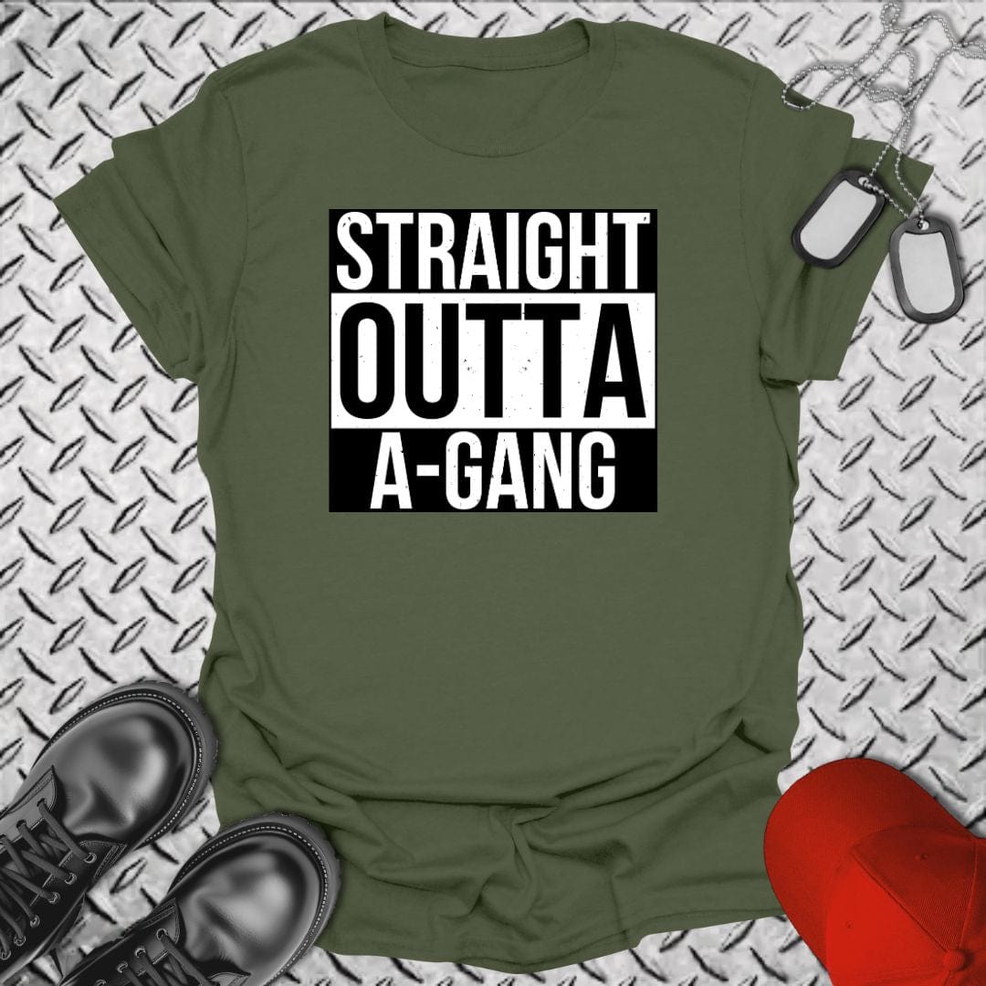 NavyHumor T-Shirt Military Green / S Straight Outta A-Gang T-shirt