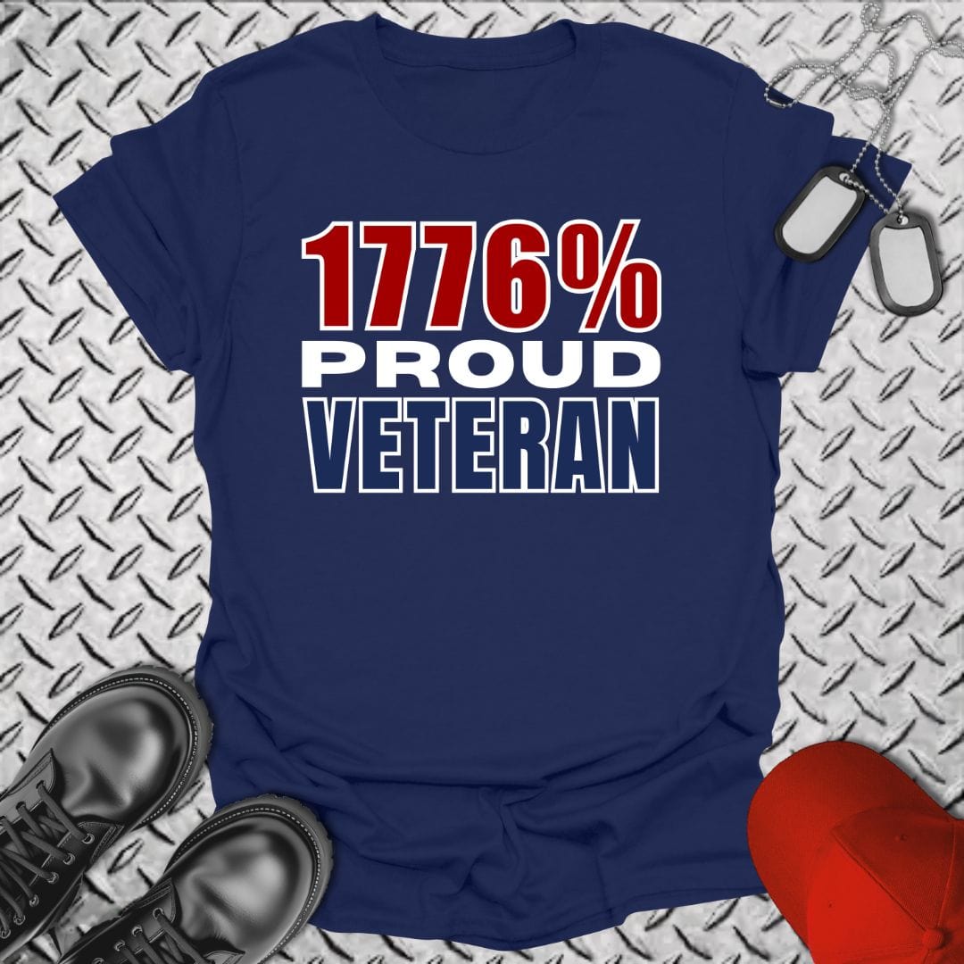 NavyHumor T-Shirt Navy / S 1776% Proud Veteran T-shirt