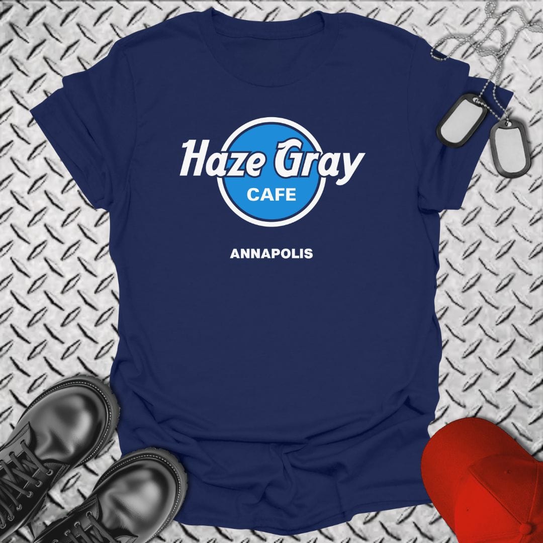 NavyHumor T-Shirt Navy / S Haze Gray Cafe - Annapolis T-shirt