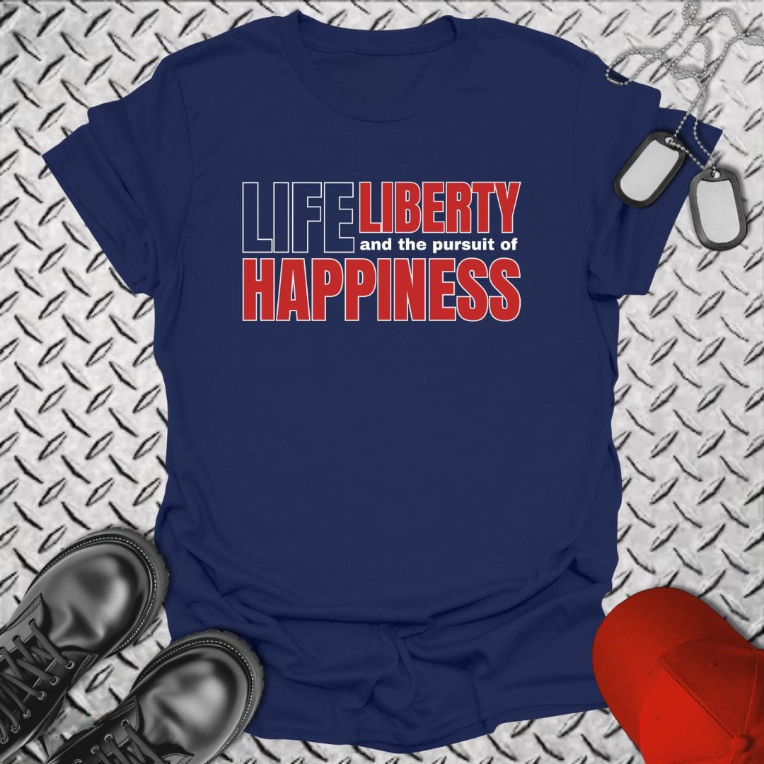 NavyHumor T-Shirt Navy / S Life, Liberty, Happiness T-shirt