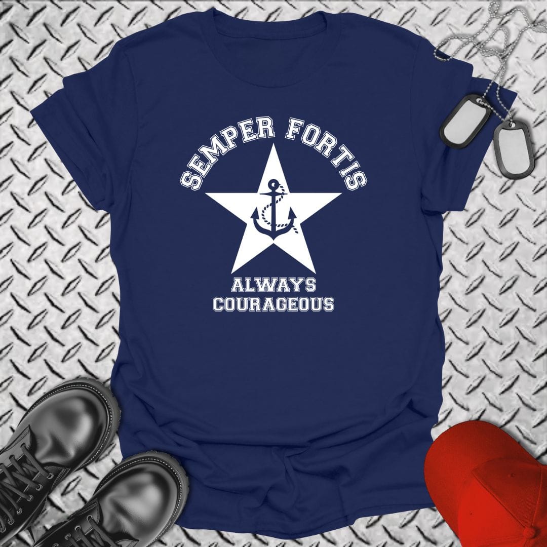NavyHumor T-Shirt Navy / S Semper Fortis Star & Anchor T-shirt