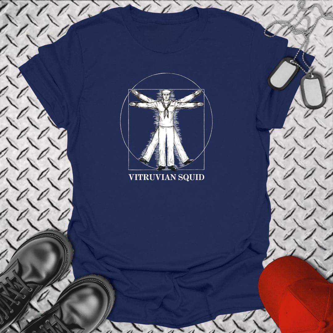 NavyHumor T-Shirt Navy / S Vitruvian Squid T-shirt